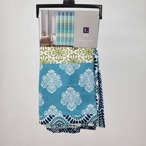 Lush Decor Bohemian‎ Stripe Shower Curtain 72" W x 72" L Blue & Green New